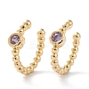Brass Micro Pave Cubic Zirconia Cuff Earrings EJEW-H109-01I-G-1