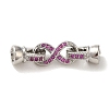 Rack Plating Brass Pave Clear Cubic Zirconia Fold Over Clasps KK-M285-31A-01P-1