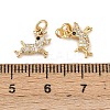 Christmas Brass Micro Pave Cubic Zirconia Charms KK-L255-18G-08-3