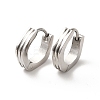 Non-Tarnish 304 Stainless Steel Grooved Polygon Hoop Earrings EJEW-P255-09P-1