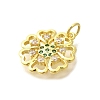 Brass Micro Pave Clear Cubic Zirconia Pendants KK-M297-28G-2