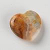 No Hole Heart Natural Crazy Agate Heart Palm Stone G-WH0016-11-2