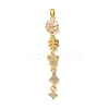 Brass Micro Pave Clear Cubic Zirconia Pendants KK-D101-01B-G-1