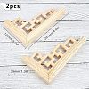 Natural Solid Wood Carved Onlay Applique Craft WOOD-FH0001-38-2