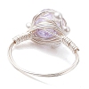 Round Glass & Shell Pearl Finger Rings RJEW-JR00795-5