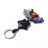 Natural & Synthetic Mixed Gemstone Star with Mixed Gemstone Chips Beaded Tassel Keychains KEYC-P012-01P-4