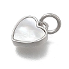 Brass & Natural Shell Heart Charms KK-D431-025B-02P-2