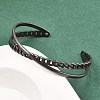 316 Surgical Stainless Steel Criss Cross Cuff Bangles BJEW-C125-09AS-4