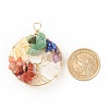 Natural Gmestone Copper Wire Big Pendants PALLOY-JF01434-02-4