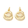 Rack Plating Eco-friendly Brass Micro Pave Clear Cubic Zirconia Charms KK-D072-01G-E-NR-1