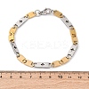201 Stainless Steel Oval Link Chain Bracelets BJEW-B078-147GP-3