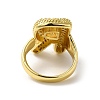 Letter Brass Micro Pave Clear Cubic Zirconia Open Cuff Ring for Women RJEW-N046-03R-G-3