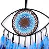 Handmade Evil Eye Woven Net/Web with Feather Wall Hanging Decoration HJEW-K035-07-3