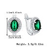 Sterling Silver Glass Oval Hoop Earrings for Women PM6315-2-1