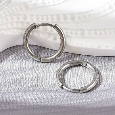 Tarnish Resistant 201 Stainless Steel Huggie Hoop Earrings EJEW-L250-01I-P-1