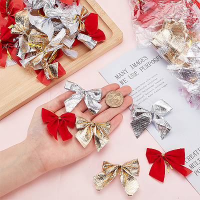 6 Sets 3 Colors Polyester Bowknot Decoration AJEW-HY0001-83-1