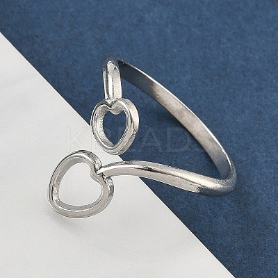 304 Stainless Steel Open Cuff Rings for Women RJEW-A079-05B-P-1