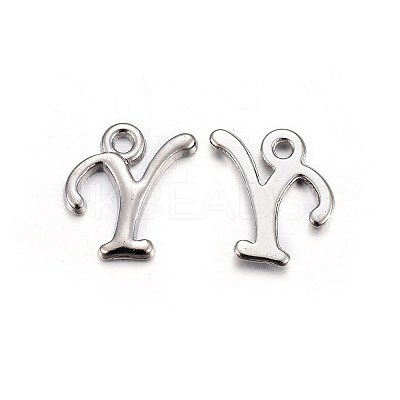Platinum Plated Alloy Letter Pendants PALLOY-P097-02-Y-1