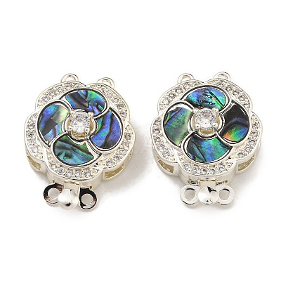 Brass Micro Pave Cubic Zirconia Box Clasps KK-U037-39P-1