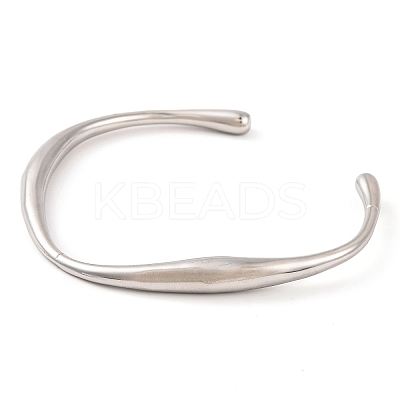 Non-Tarnish 304 Stainless Steel Open Cuff Bangles for Women BJEW-G711-02P-1