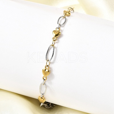 304 Stainless Steel Link Bracelets BJEW-A044-03C-GP-1