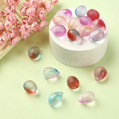 20Pcs 5 Colors Two Tone Transparent Spray Painted Glass Charms GLAA-YW0001-92-1
