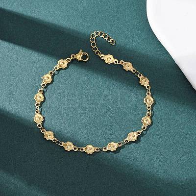 304 Stainless Steel Chain Bracelets BJEW-P376-04G-1