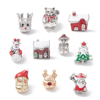 Christmas Theme Alloy Enamel European Beads LS-MPDL-Q213-03P-1