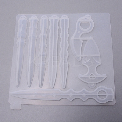 DIY Keychain Silicone Pendant Molds DIY-WH0167-97-1