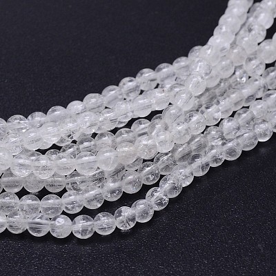 Natural Quartz Crystal Round Beads Strands X-G-J303-01-8mm-1