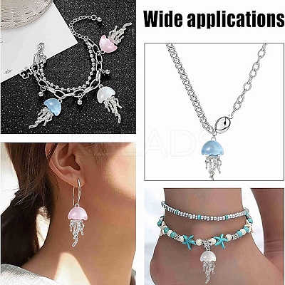 20Pcs 4 Colors Alloy Resin Pendants RESI-YW0005-73-1