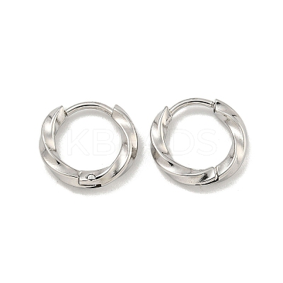 Tarnish Resistant 202 Stainless Steel Twist Huggie Hoop Earrings EJEW-H003-06P-1