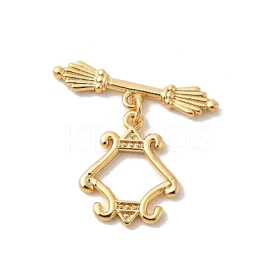 Brass Toggle Clasps KK-P340-51G-1