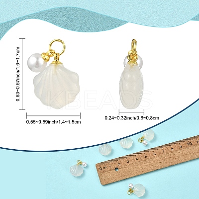 5Pcs Natural Agate Shell Shaped Pendants G-YW0002-43-1