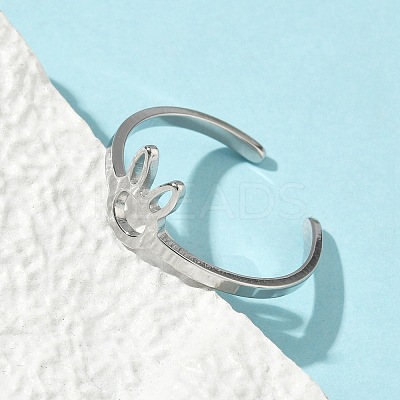 304 Stainless Steel Adjustable Cuff Rings RJEW-Z105-01P-06-1