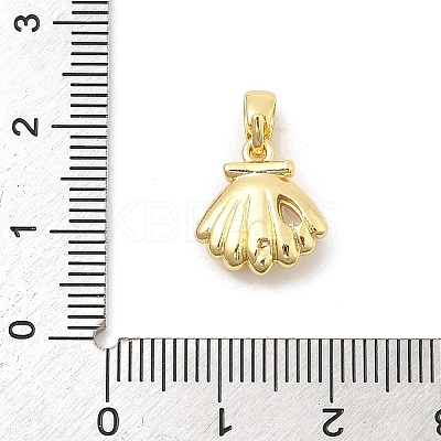 Rack Plating Leaf Brass Clear Cubic Zirconia Pendants KK-S407-13G-G-1