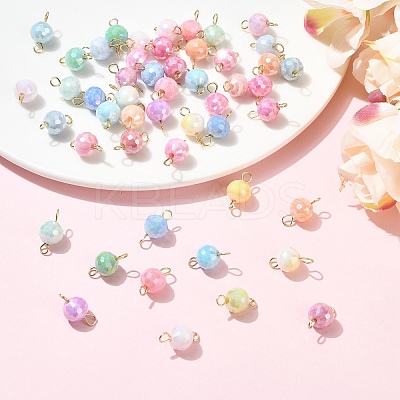 50Pcs Glass Pendants PALLOY-YW00103-1