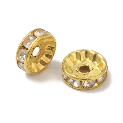 Brass Grade B Rhinestone Spacer Beads X-RSB039-B01G-1