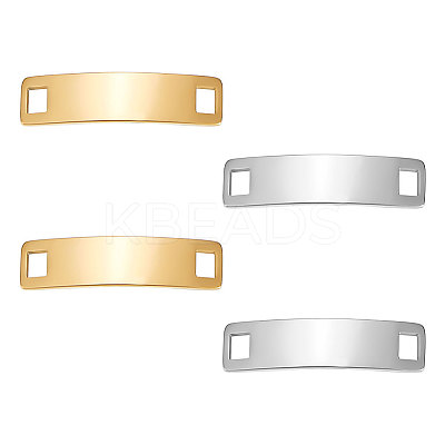 4Pcs 2 Colors 304 Stainless Steel Shoelace Charms STAS-UN0050-21-1