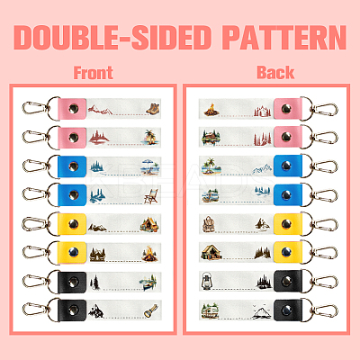 PU Leather & Cotton Name Marker Keychain AJEW-WH0514-035-1