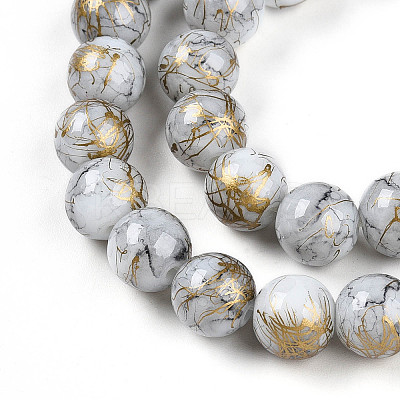 Baking Paint Glass Beads Strands DGLA-N003-10mm-B01-1