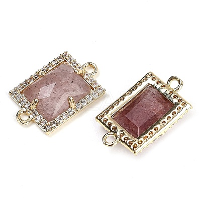 Natural Strawberry Quartz Faceted Rectangle Links G-I375-07G-07-1