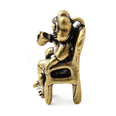 Brass Frog Miniature Figurines Statues for Home Office Desktop Ornament KK-S335-09AB-1