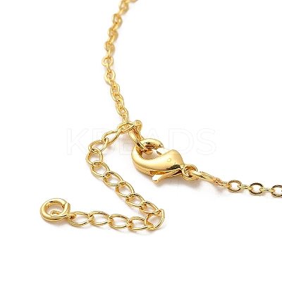 Brass Enamel with Rhinestone Pendant Necklace NJEW-Q320-01B-G-1