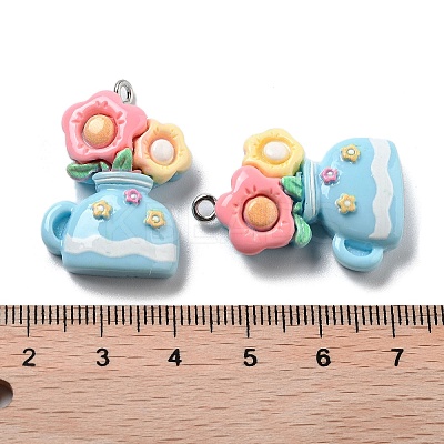 Spring Theme Opaque Resin Pendants RESI-R444-04A-1