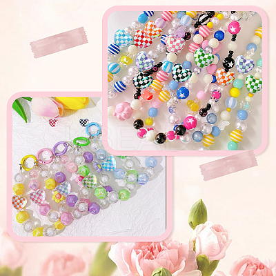 50Pcs UV Plating Opaque Acrylic Beads MACR-PA0001-21-1