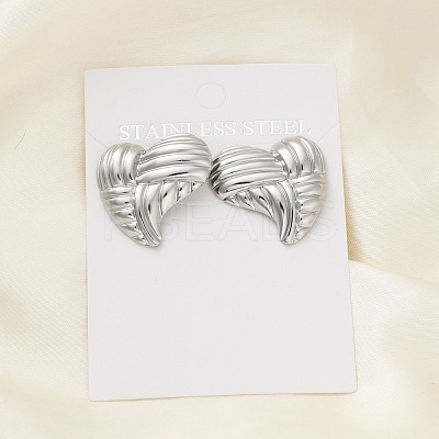 304 Stainless Steel Stud Earrings for Women LS-EJEW-K306-03P-1