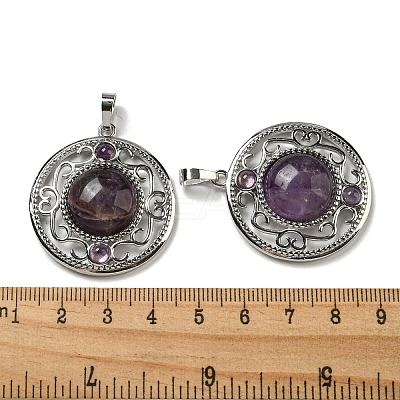 Natural Amethyst Pendants G-Q158-03F-1