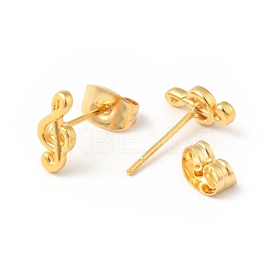 304 Stainless Steel Tiny Musical Note Stud Earrings with 316 Stainless Steel Pins for Women EJEW-J043-11G-1