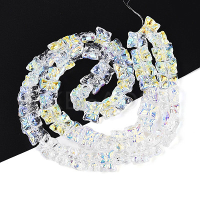 Baking Paint Electroplate Transparent Glass Beads Strands EGLA-N020-05I-1